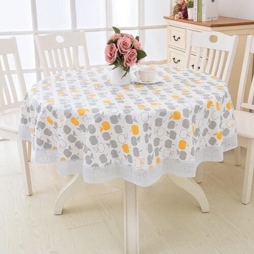 2021 NEW PVC Round Table Cloth Pastoral Kitchen Dining Tablecloth Oilproof Home Decorative Elegant Waterproof Fabric Table Cover