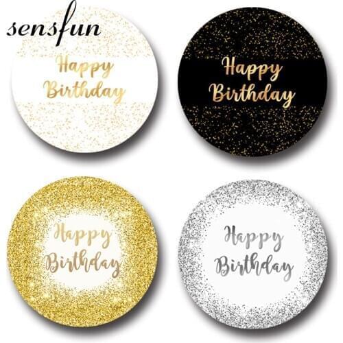Sensfun 4 Options Glitter Round Circle Backdrops For Photo Studio Gold Black White Silver Happy Birthday Photography Backgrounds