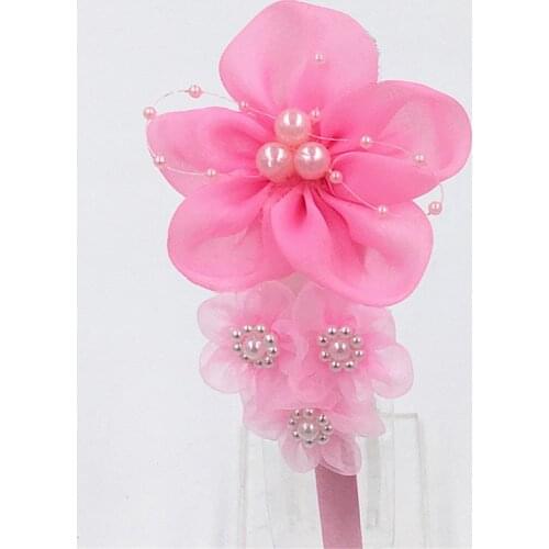 2019 Cute Chiffon pearl flower Hair Band Kids Beautiful Hairband Scarf Headband Headwear Girls hair Accessories