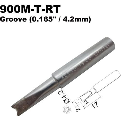 Soldering Tip 900M-T-RT Groove 4.2mm for Hakko 936 907 Milwaukee M12SI-0 Radio Shack 64-053 Yihua 936 X-Tronics 3020 Iron Bit
