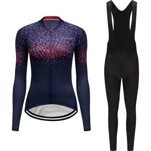 2022 New 2022 Autumn Long Sleeve Cycling Clothes Women Bike Jersey Maillot Trisuit Sport Bicycle Clothing Female Dress Ladies S