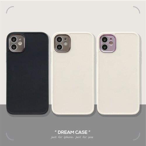 New Straight Plain Funda Fitted Case For iPhone12 Mini/11/12Pro Max XR XS Max,Soft TPU Para Cover For iPhone SE(2020)7 8Plus