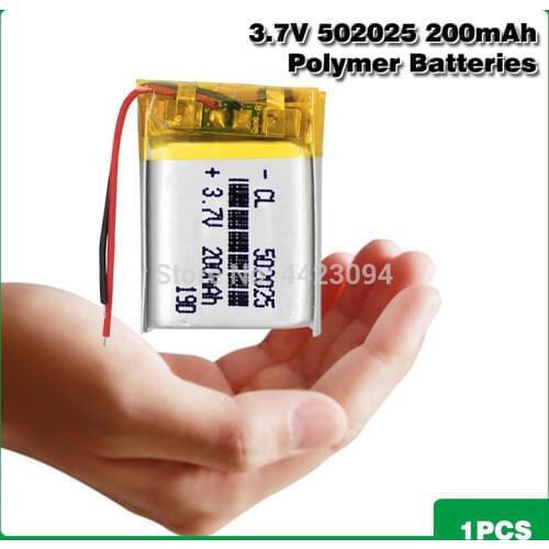 Rechargeable Li-polymer 3.7v 200mah 502025 Battery For PSP Smart Watch LED Lamps Bluetooth Speakers Mini Cameras