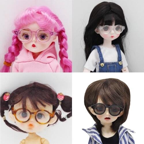4.5cm Plastic Round transparent Eye Glasses For 1/6 1/8 1/12 BJD Dolls Accessories( Doll Face Wide About 4.5cm)
