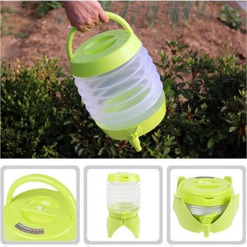 5.5L Outdoor Foldable Water Container Camping Folding Water Bucket Fishing Travel Beer Juice Drinking Storage Tap Bucket