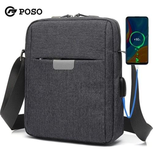 POSO Brand Splashproof Oxford 9.7 inch iPad Shoulder Bag Crossbody Casual Messenger Bags Men Fashion Handbags Messenger Bag