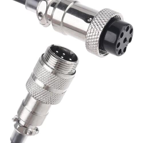 T3EE 8Pin Coiled Extension Microphone Cord 8Core Aviation Male Plug to 8Core Aviation Female Plug Cable