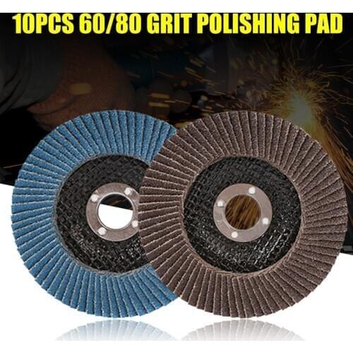 Spot 10PCS 60/80 Grit Grinder Grinding Wheel 100/115/125mm Blades Flap Angle Discs Best Price