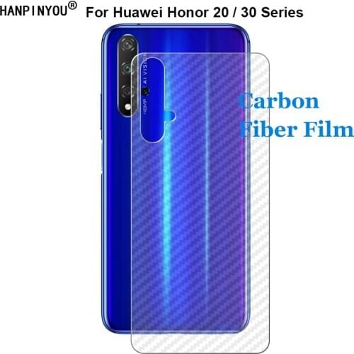 For Huawei Honor 20 20i 10i 30 30s 30i Pro Lite Plus 3D Anti-fingerprint Transparent Carbon Fiber Back Film Screen Protector