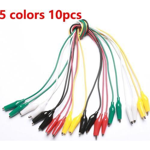 10pcs/lot 5 colors Alligator Clips Leads Double ended Crocodile Clips Roach Clip Test Jumper Wire Electronics DIY Test