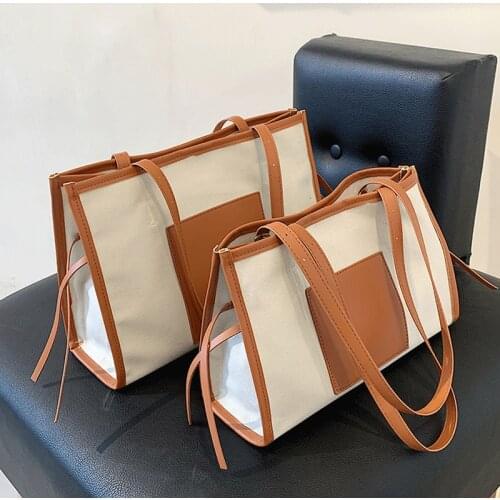 Female Handbags Women Bags Designer Color Contrast Casual Tote Bags Ladies Large-capacity Travel Shoulder Bag for Girls Sac New