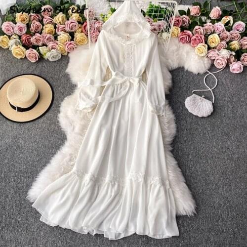 Dresses for Women Autumn Winter Chiffon Ruffles Long Sleeve Y2k Dress Korean Clothing Women Vintage Vestido De Mujer Sexy Dress