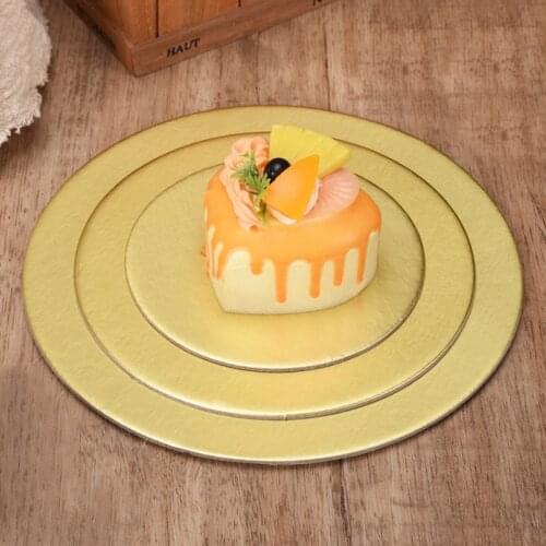 Meibum Golden Disposable Cake Circle Base Boards 10-40 CM Round Coated Cakeboard Cake Plate Decorations Pastries Displays Tray