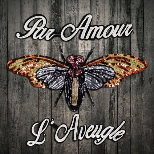 1 set Sequins bees English alphabet patch clothes Sew On Patches for clothes DIY Patch Applique Bag Clothing Coat Jeans Craft