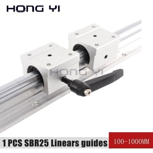 1pcs SBR25 linear rail length 400mm 500mm 600mm 700mm 800mm with 2pcs SBR25UU linear guide linear bearing cnc router part