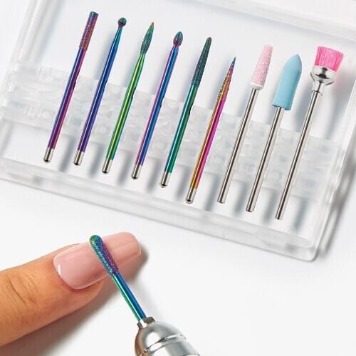 10 Pcs/set Ceramic Nail Drill Bit For Electric Manicure Drills Machine Milling Cutter Nail Files Buffers Nail Art Accessory