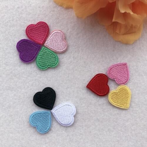20pcs mini heart patch Cartoon Cute Stickers for baby clothes Shoes hats bags Iron On Sew On fabric appliques DIY