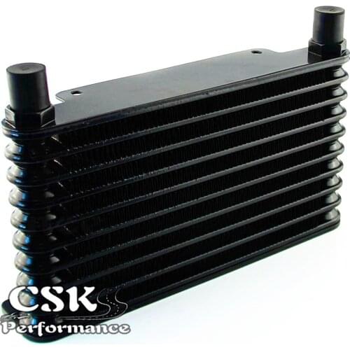 8-AN 32MM 10 ROW ENGINE/TRANSMISSION RACING COATED ALUMINUM OIL COOLER Black