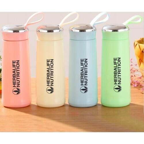 2020 New Herbalife Nutrition Milk Shake Protein Creative Water Bottle 400ml Glass Shake Bottle With Plastic Case