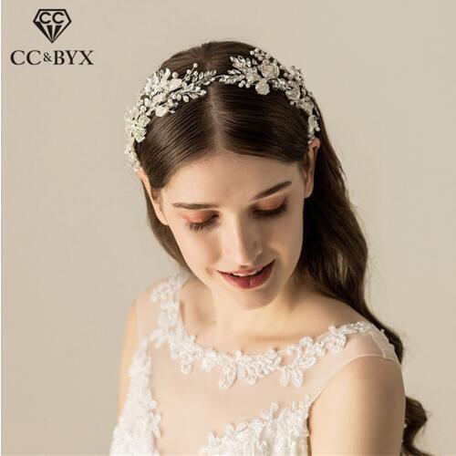 CC 100% Handmade Headbands Hairbands Crown Luxury Jewelry Wedding Hair Accessories For Women Bridal Princess Shine Vintgae O543