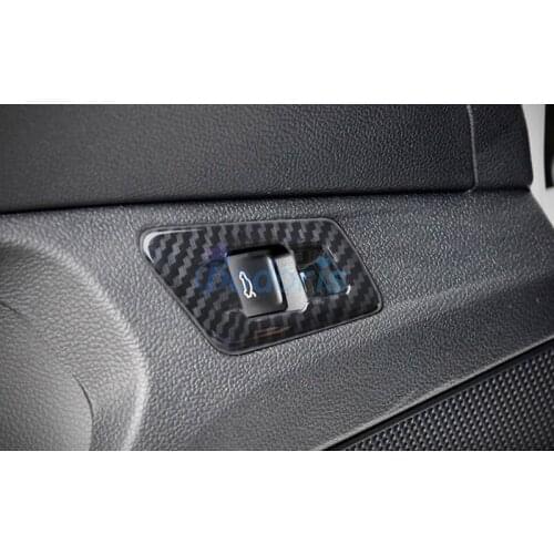 Carbon Fiber Color Rear Trunk Switch Cover Panels Moulidng tirm For Volkswagen VW T-Roc TROC 2018 2019 2020 Auto Accessories