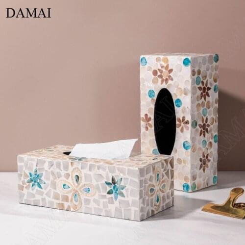 Color Shell Tissue Boxes European Creative Dining Table Napkin Holder Bedroom Living Room Towel Storage Box Living Room Decor