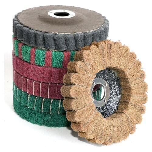 4"/4.5"/125" Nylon Fiber Flap Polishing Wheel Disc 180 Grit For Angle Grinder For Wood Metal Buffing