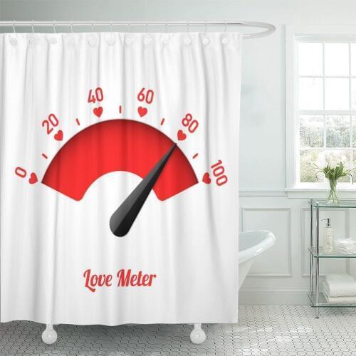 Infographic Love Meter Amour Best Better Chart Choice Shower Curtain Waterproof Polyester Fabric 72 x 78 inches Set with Hooks
