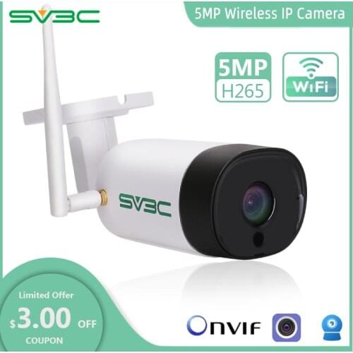 SV3C 5MP Wireless IP Camera 1920P HD Outdoor Surveillance security camera Two Way Audio IR Bullet Wifi Camera Support Onvif