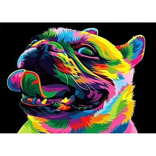 Pictures by numbers 40x50cm DIY Painting By Numbers Frameless Colorful dog Home Decor Digital Painting On Canvas