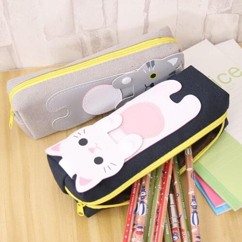 Kawaii Cats Pencil case Stationery School Supplies Pencils Storage School-supplies Bts Pencil Cases School Supply