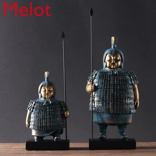 Chinese style Qin terracotta warrior ornaments home accessories retro office TV porch cabinet decoration
