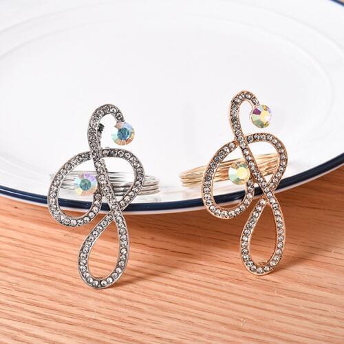 10pc Fashionable metal napkin buckle creative note jewelry napkin ring hotel table decoration napkin ring