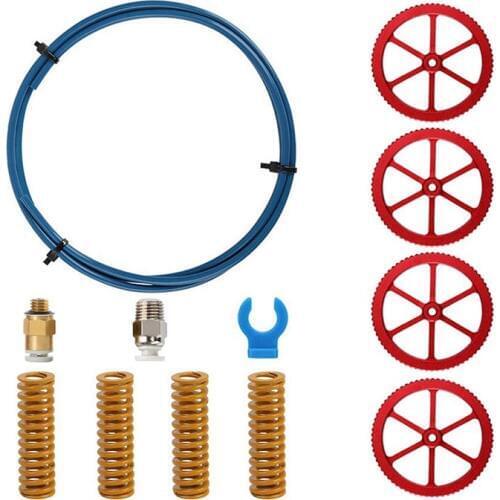 3D Printer Kit with Capricorn Advanced XS Bowden Tube, 4 Aluminum Manual Twist Leveling Nuts, Suitable for Ender 3/3 Pro