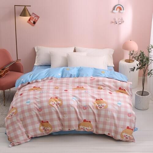 Pink plaid Bedding Sets,220x240 Duvet Cover Set With pillowcase,135x200 Child Quilt Cover ,210x210 King Size Blanket set,2020