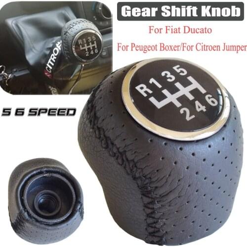 Leather Car Shift Gear Knob Lever HandBall Fit For Citroen Jumper Relay For Fiat Ducato for Peugeot Boxer 2002-2014
