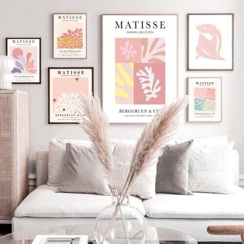 Matisse Abstract Colorful Leaf Paper Cut Draw Wall Art Print Canvas Painting Nordic Poster Wall Pictures For Living Room Decor