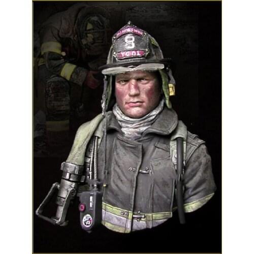 Unpainted Kit 1/10 city fire fighter bust figure Historical Figure Resin Kit Miniature