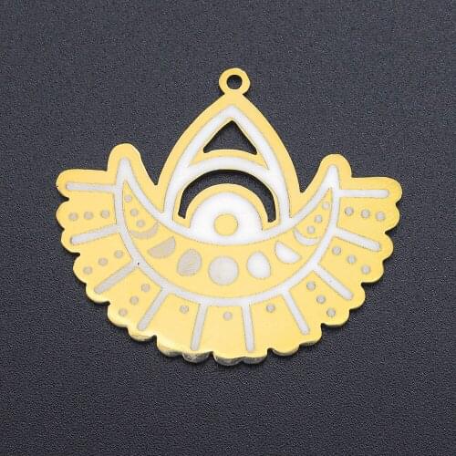 5pcs/lot 100% Stainless Steel Sea Evil Eye Charm Pendant Wholesale Finding Supplies Top Quality Jewelry Bracelet Making