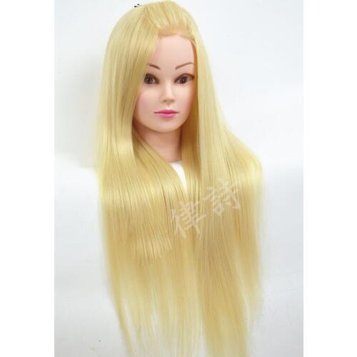Professional 24" White Fiber Beautiful Hair Female Mannequin + Clamp Hairdressing Styling Training Head Model set