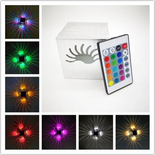 SANJILANGLED modern wall lamp square aluminum alloy 3W home indoor KTV bar decorative wall lamp modeling light effect lamp RGB