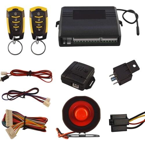 Car Security Alam Keyless Entry System with 2 Remote Controls & Siren Sensor, 12V Remote Auto Door Lock/Unlock & Trunk Rlease