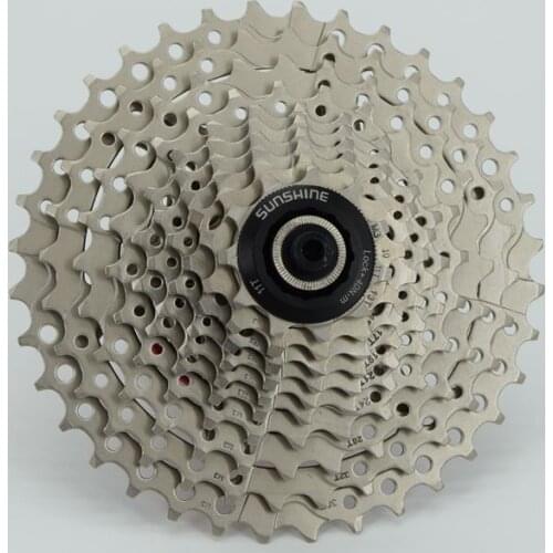 SUNSHINE MTB 30s Bicycle Card type Freewheel 10 Speed Cassette 11-36T Silver Steel Flywheel for Parts Mountain Bike Bicycle Part