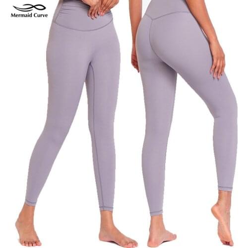 V Shape High Waist Naked Feeling Leggings Push Up Sport Women Fitness Running Yoga Pants Energy Skinny Pilates Trousers Gym Girl