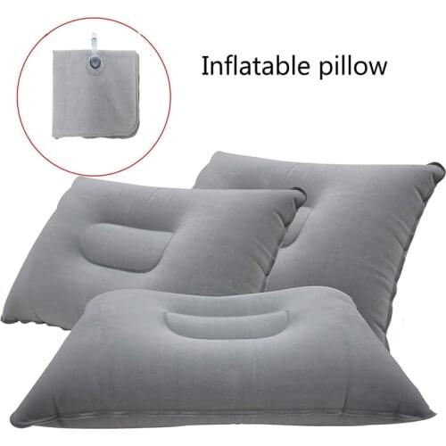 Outdoor Inflatable Pillow Convenient Ultralight Inflatable PVC Nylon Air Pillow Sleep Cushion Travel Bedroom Hiking Beach Pillow