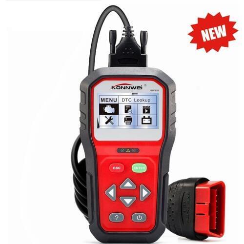 Enhanced OBDII ODB2 EOBD Car Diagnostic Scanner 12V Battery Tester Check Engine Engine Automotive Code Reader Tool KONNWEI KW818