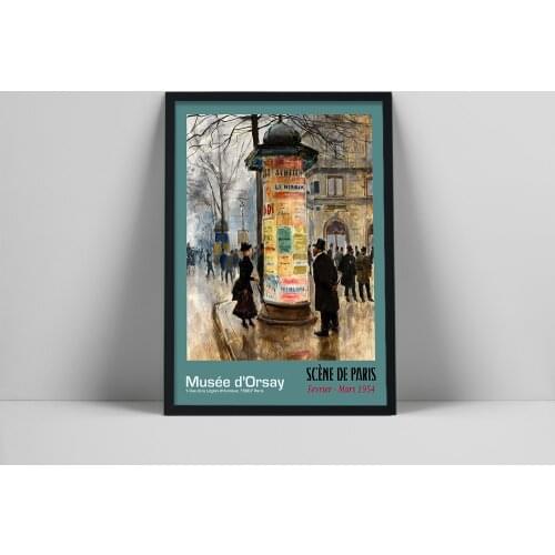 Musee d'Orsay Paris Exhibition Poster 1954 French Art Print Cubism Style Mid Century Modern Wall Art Canvas Painting Home Decor