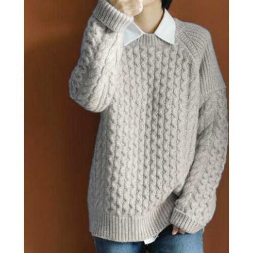 Cold Resistance Thick Winding Fashion High Quality Autumn Winter Cashmere Wool Women Female Turtleneck Sweater Pullover Loose