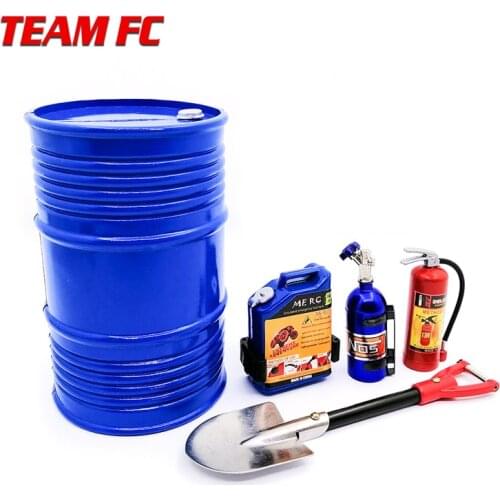 1set/5pcs Metal Decoration Fuel tank oil drum nitrogen tank shovel fire extinguisher for 1:10 RC Rock Car TRX4 Axial SCX10 S275