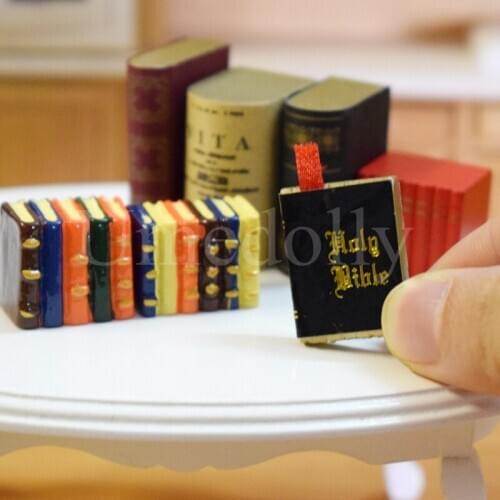 1pcs 1/12 Scale Mini Books Dollhouse Miniature Bookshelf Decoration Pretend Play BJD OB11 Doll House Furniture Toy